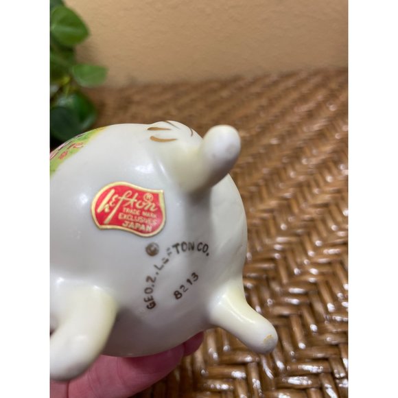 Vintage Geo Z Lefton Egg Cup Vase Handpainted Girl Flowers Spring Easter - Picture 13 of 14